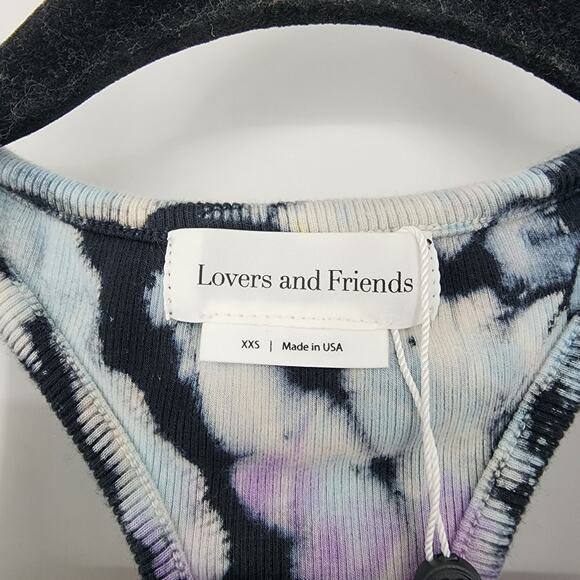 Lovers + Friends Gigi Ribbed Knit Thong Bodysuit in Reverse Tie Dye Size XXS - Picture 3 of 6
